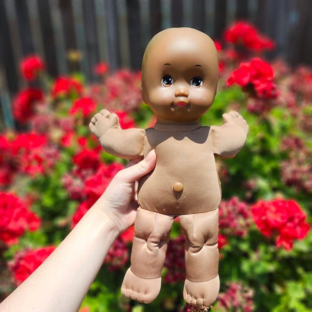 Cabbage Patch Kid Vintage Brown Skin w/Brown Twinkle Eyes Rare 1989 Doll